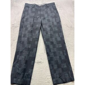OGIO Men's Golf Pants W34 L32 Black Grey Geometric Pattern Straight Leg Trousers